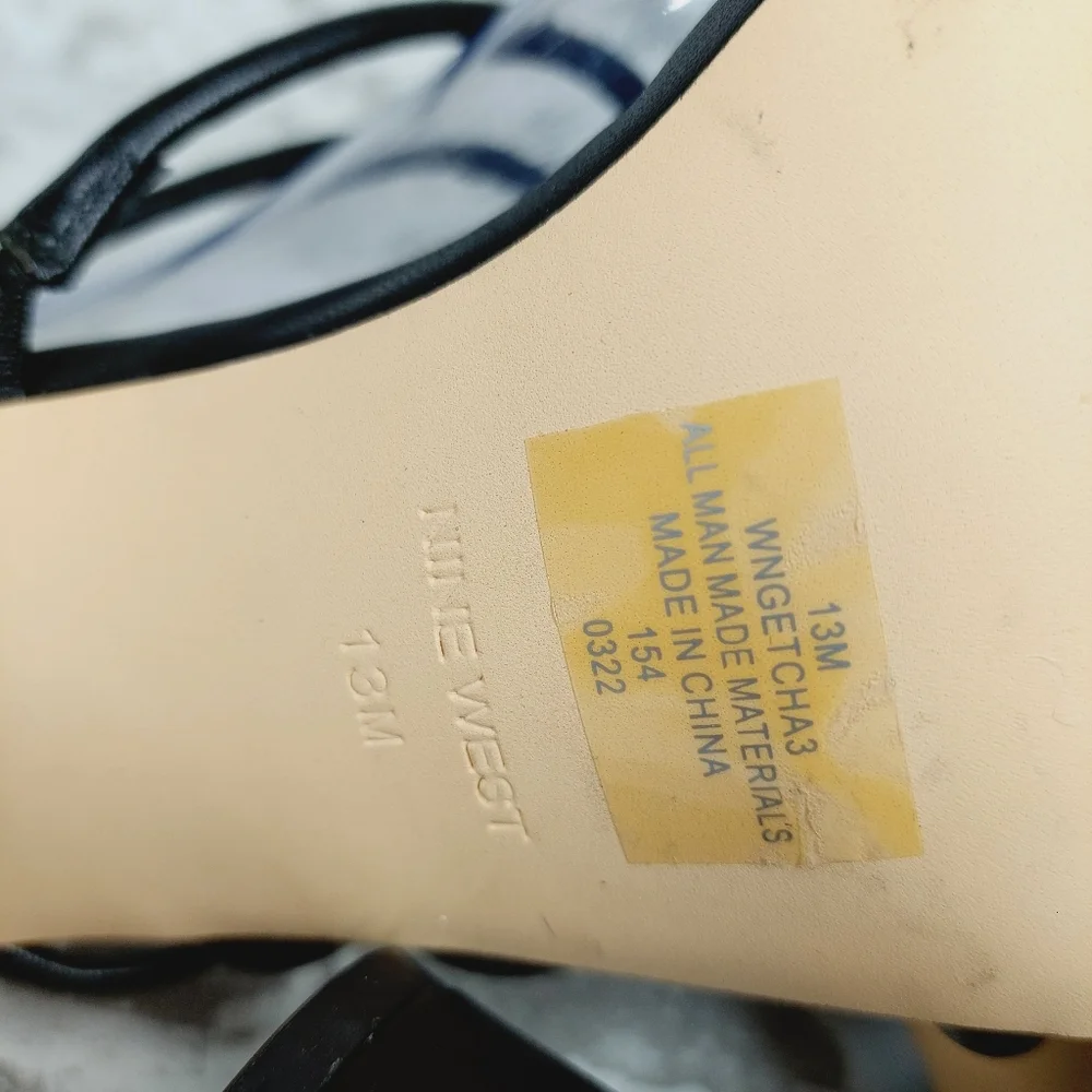 New Nine West Womens Getcha 3 Faux Leather Slip On Heels C67 - Picture 11 of 12